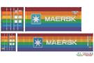 PT Trains H0 20'- und 40'-Container-Set Maersk - Rainbow, 2-tlg.
