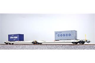 Pullman H0 DB Schenker Doppel-Taschenwagen Sdggmrs, 20' CMA CGM/ 20' COSCO, Ep. VI