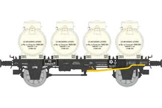 REE H0 PO Flachwagen, Milchcontainer MESSAGERIES LAITIERES, Ep. II