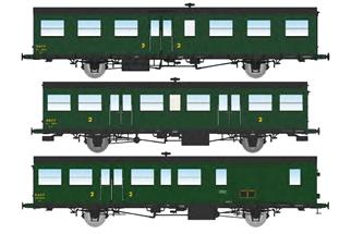 REE H0 SNCF Reisezugwagen-Set SO B6t/B6q/B4Dq, grün, Ep. IIIb, 3-tlg.