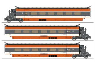 REE Modèles H0 (AC) SNCF Ergänzungsset 1 TGV PSE N° 110, Ep. IV, 3-tlg.