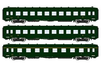 REE Modèles H0 SNCF Personenwagen-Set DEV AO B10/B10/A8, grün, Ep. III, 3-tlg.