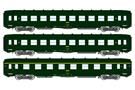 REE Modèles H0 SNCF Personenwagen-Set DEV AO B10/B10/A8, grün, Ep. IV, 3-tlg.