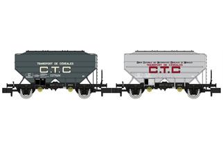 REE N SNCF Getreidesilowagen-Set, CTC-COTRAM/CTC-UNCAC, Ep. III, 2-tlg.