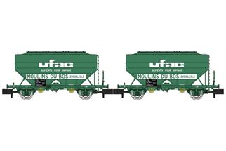 REE N SNCF Getreidesilowagen-Set, UFAC Moulins Du Bos, Ep. IV, 2-tlg.