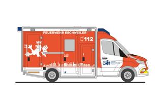 Rietze H0 GSF RTW '18, Rettungdienst Feuerwehr Eschweiler