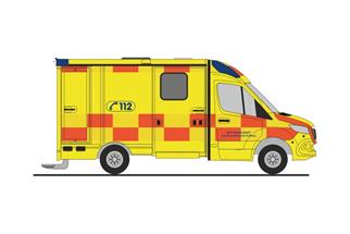 Rietze H0 Strobel RTW '18, Eigenbetrieb Rettungsdienst Mansfeld-Südharz