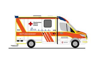 Rietze H0 System Strobel RTW '18, Rettungsdienst Waldhessen Bad Hersfeld