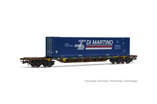 Rivarossi H0 CEMAT Containertragwagen Sgnss, 45'-Container DI MARTINO, Ep. V-VI