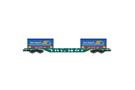 Rivarossi H0 CEMAT Containerwagen Sgns, 2x20'-Coil-Container Dani Trasporti, Ep. V-VI