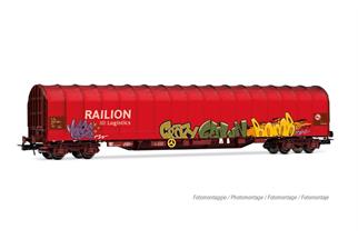 Rivarossi H0 DB AG Schiebeplanenwagen Rils, Railion, mit Graffiti, Ep. V-VI