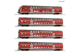 Roco H0 (AC Digital) DB AG Doppelstockwagen-Set, bwegt, Ep. VI, 4-tlg.