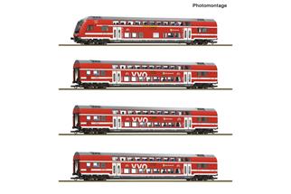 Roco H0 (AC Digital) DB AG Doppelstockwagen-Set, VVO, Ep. VI, 4-tlg.