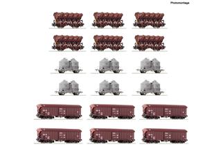 Roco H0 DB Display Rangierbahnhof - Schüttgutwagen, Ep. IV, 18-tlg.