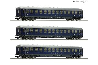 Roco H0 DB Liegewagen-Set Bc4ümg, Touropa, Ep. III, 3-tlg.