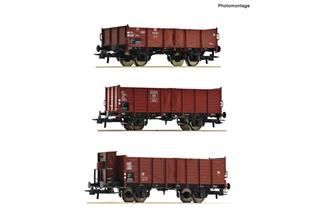 Roco H0 (DC) DB 3-tlg. Set: Offene Güterwagen