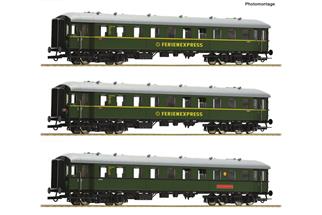 Roco H0 (DC) DB 3-tlg. Set: Reisezugwagen „Ferienexpress“