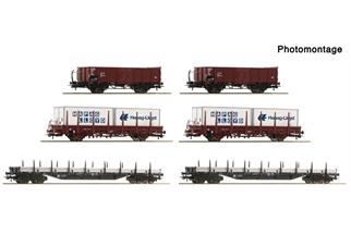 Roco H0 (DC) DB Display: Rangierbahnhof/Offene Güterwagen 6-tlg. Display