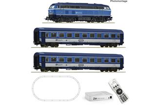 Roco H0 (DC Digital) CD Startset BR 756 mit Schnellzug, Roco Line mit Bettung