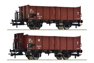 Roco H0 DR Hochbordwagen-Set Omu, Ep. III, 2-tlg.