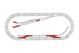 Roco H0 Line mit Bettung Gleisset E