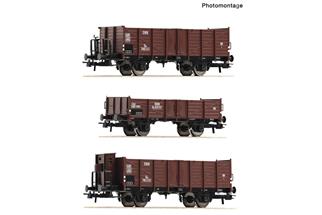 Roco H0 ÖBB Hochbordwagen-Set, Ep. III-IV, 3-tlg.