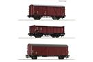 Roco H0 PKP gedecktes Güterwagen-Set, Ep. III, 3-tlg.