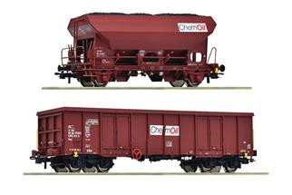 Roco H0 SBB Güterwagen-Set Fcs/Eas, ChemOil, Ep. VI, 2-tlg.
