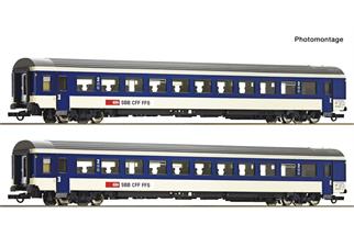 Roco H0 SBB Reisezugwagen-Set EW IV B, 2. Klasse, ex BLS, Ep. V, 2-tlg.