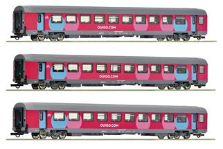 Roco H0 SNCF Personenwagen-Set 2 Corail, Ouigo, Ep. VI, 3-tlg.