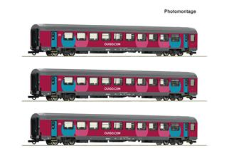 Roco H0 SNCF Personenwagen-Set 2 Corail, Ouigo, Ep. VI, 3-tlg.