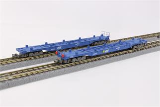 Rokuhan Z JRF Containertragwagen-Set KoKi 106, blau, 2-tlg. [T007-1]