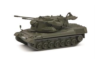 Schuco H0 Gepard Flakpanzer, matt oliv