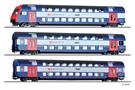 Tillig H0 (DC) SBB Doppelstockwagen-Set DPZ, Ep. V, 3-tlg.