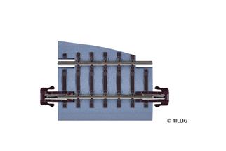 Tillig H0m/TT-Bettungsgleis BG5kli Pass-Stück links gerade 36.5 mm, braun