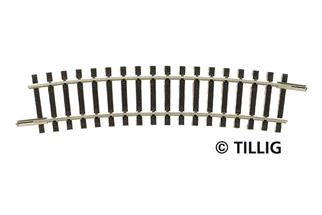 Tillig H0m/TT-Gleis gebogen Radius 353 mm (R22), 15°