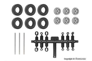 Viessmann H0 CarMotion Nachrüst-Set für Kibri Anhänger und Auflieger, Einfachbereifung