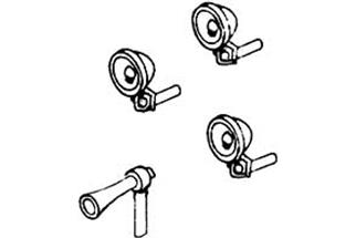 Weinert H0m/H0e Laternensatz und Signalhorn für Schmalspurtriebwagen