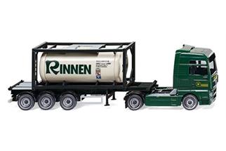 Wiking H0 MAN TGX Tankcontainersattelzug Rinnen