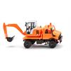 Wiking H0 Unimog mit Bagger, kommunalorange